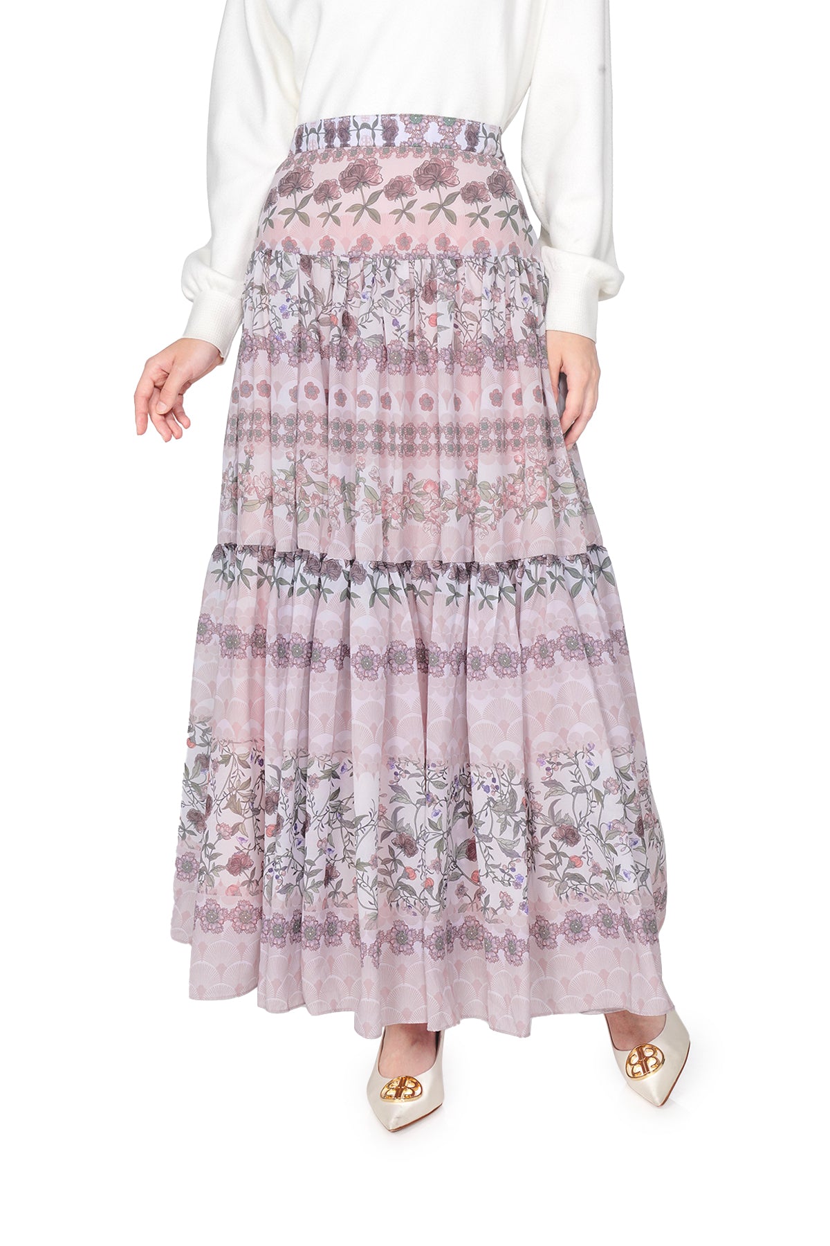 The Story Book Tiered Skirt - Pink