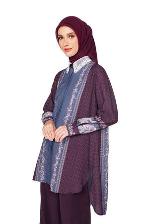 The Story Book Lace Collar Shirt - Maroon