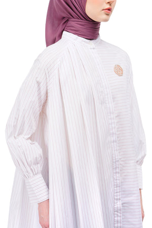 Valda Asymmetric Tunic - White