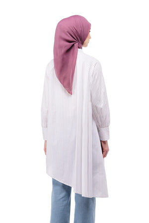 Valda Asymmetric Tunic - White