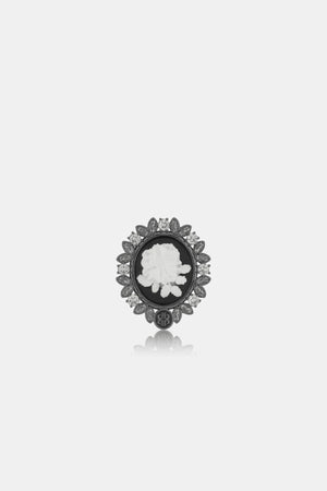 Vintage Ring Brooch - Black