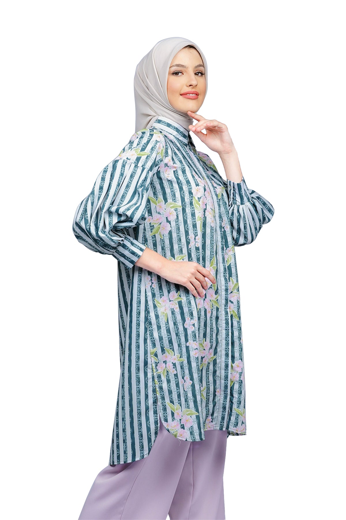 Viola Puffy Tunic - Teal - Nada Puspita