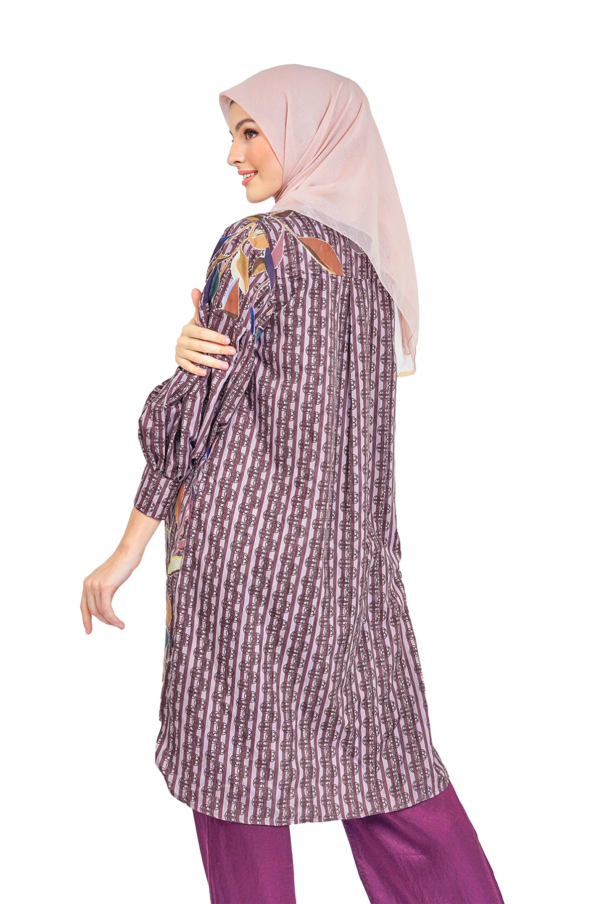Viola Puffy Tunic - Maroon - Nada Puspita