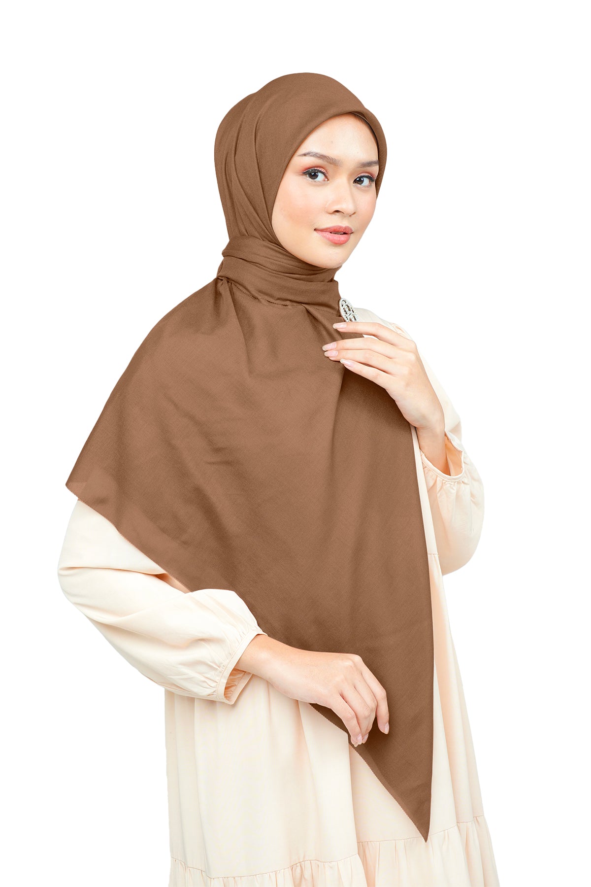 Nada Voile Scarf Large - Brown