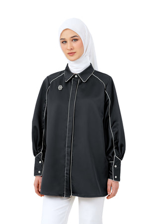 Xavia Binding Shirt - Black
