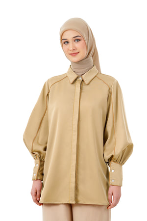 Xavia Binding Shirt - Brown