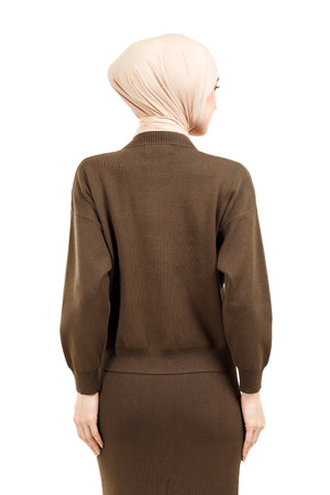 Ziya Knit Cardigan - Brown