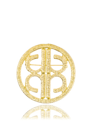 Classic Textured Brooch - Gold
