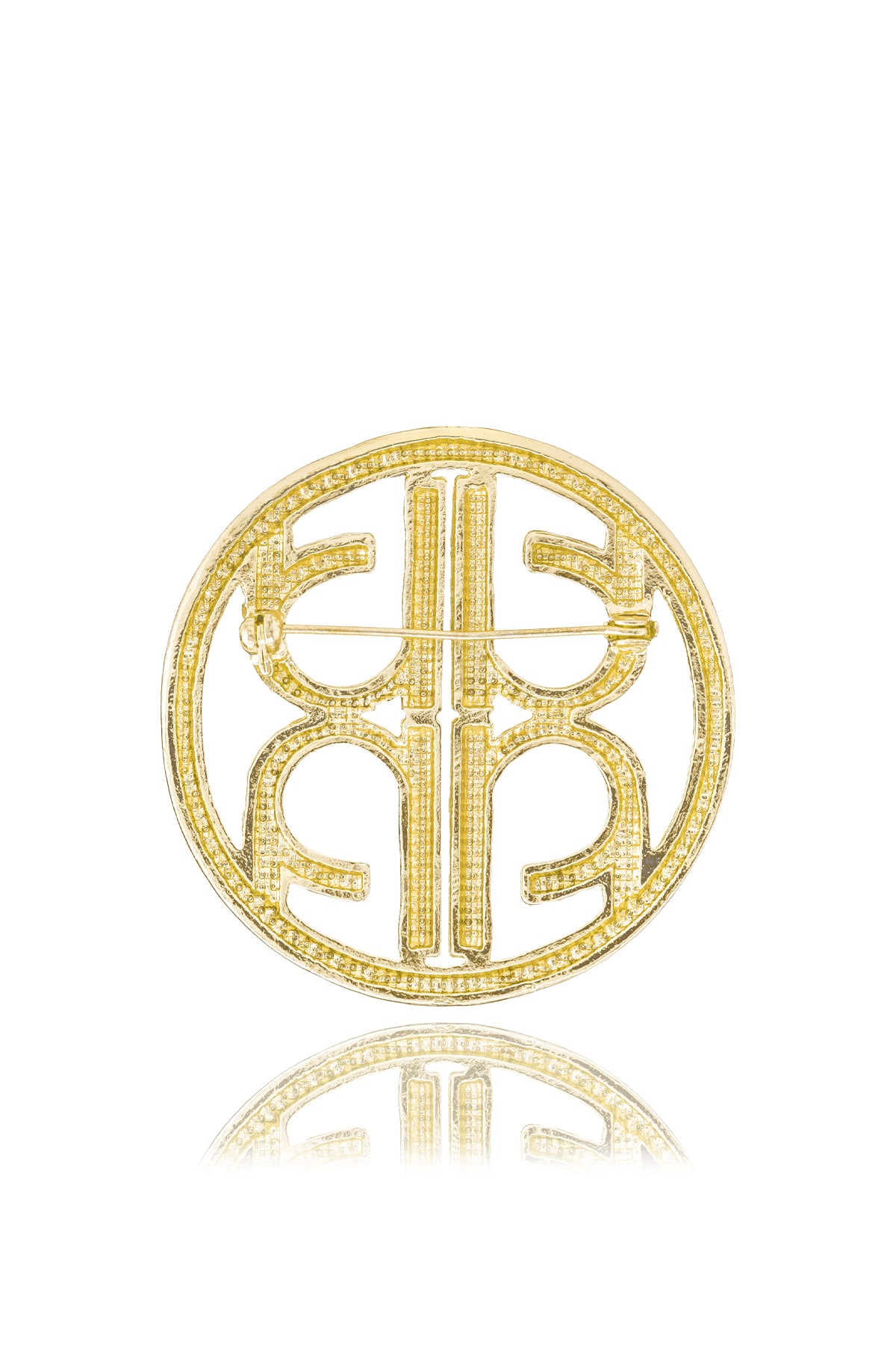 Classic Textured Brooch - Gold