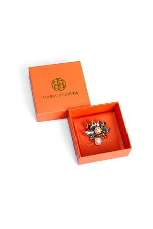 Lotus Brooch - Black