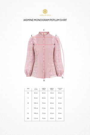 Jasmine Monogram Peplum Shirt - Pink