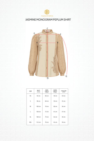 Jasmine Monogram Peplum Shirt - Brown