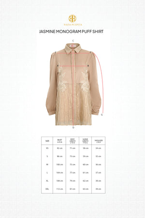 Jasmine Monogram Puff Shirt - Brown