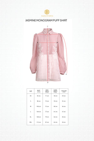 Jasmine Monogram Puff Shirt - Pink