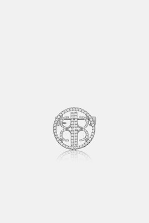 Nadagram Crystal Pin Brooch - Silver