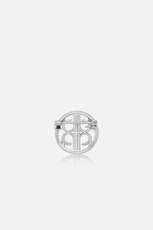 Nadagram Crystal Pin Brooch - Silver