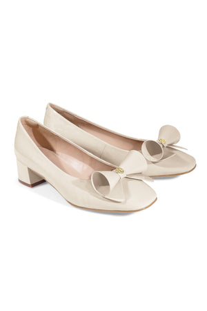 Kimmy Bow Pump - White