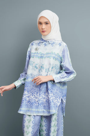 ASHMEERA PLEATED SHIRT - LAVENDER
