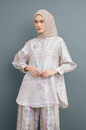 ASHMEERA PLEATED SHIRT - CREAM