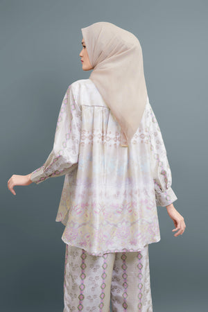 ASHMEERA PLEATED SHIRT - CREAM