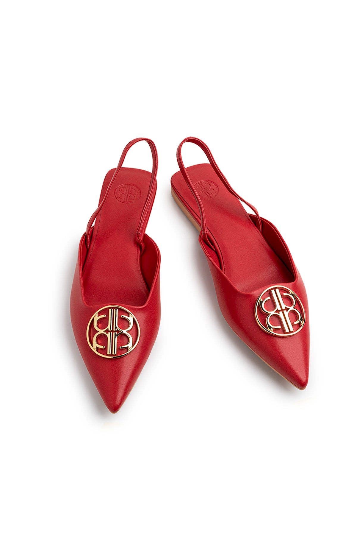 The Camille Slingback Shoes - Red