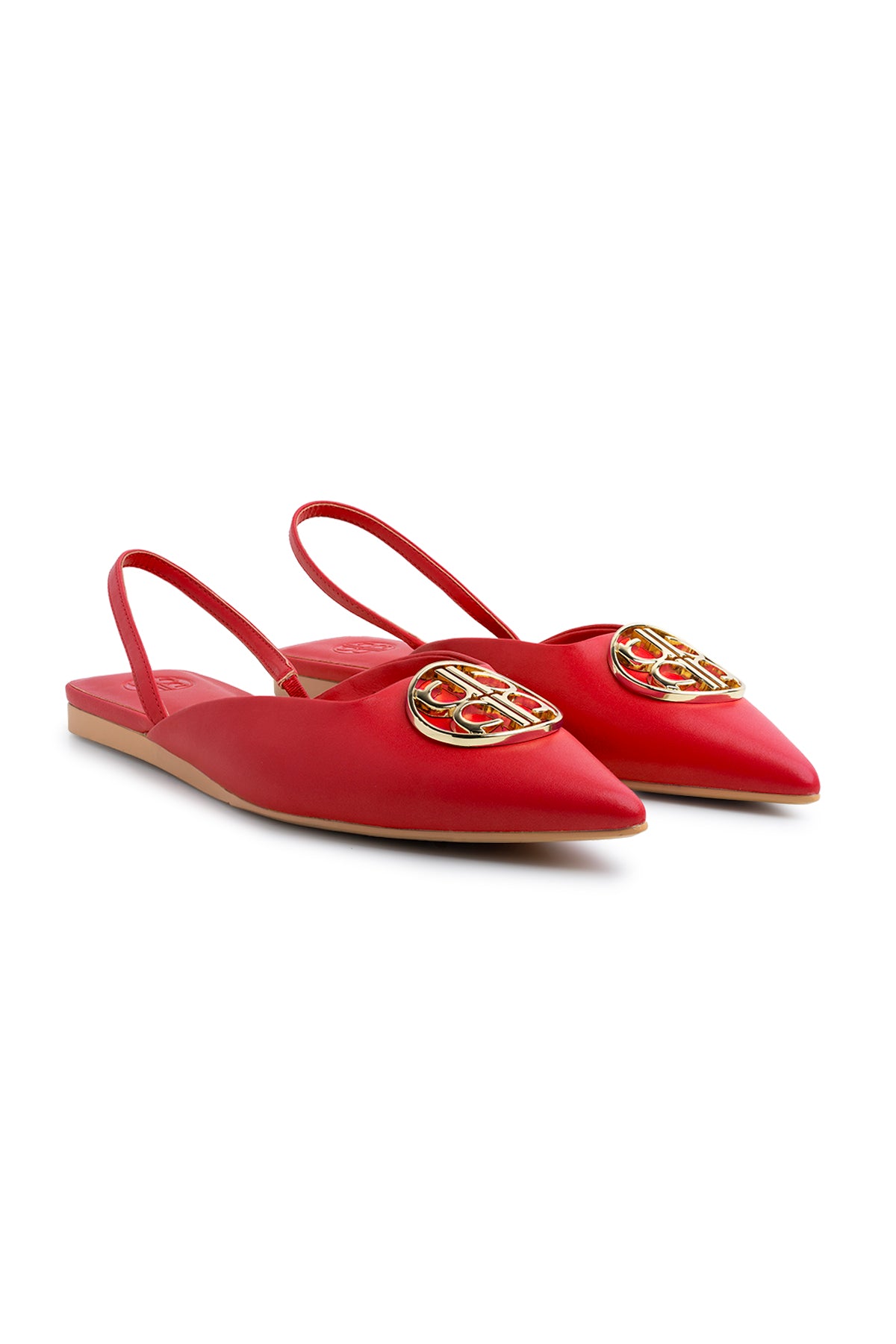 The Camille Slingback Shoes - Red