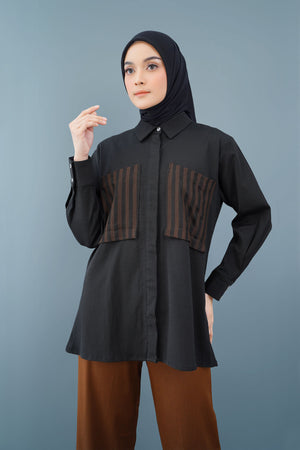 Binar Stripe Shirt - Black