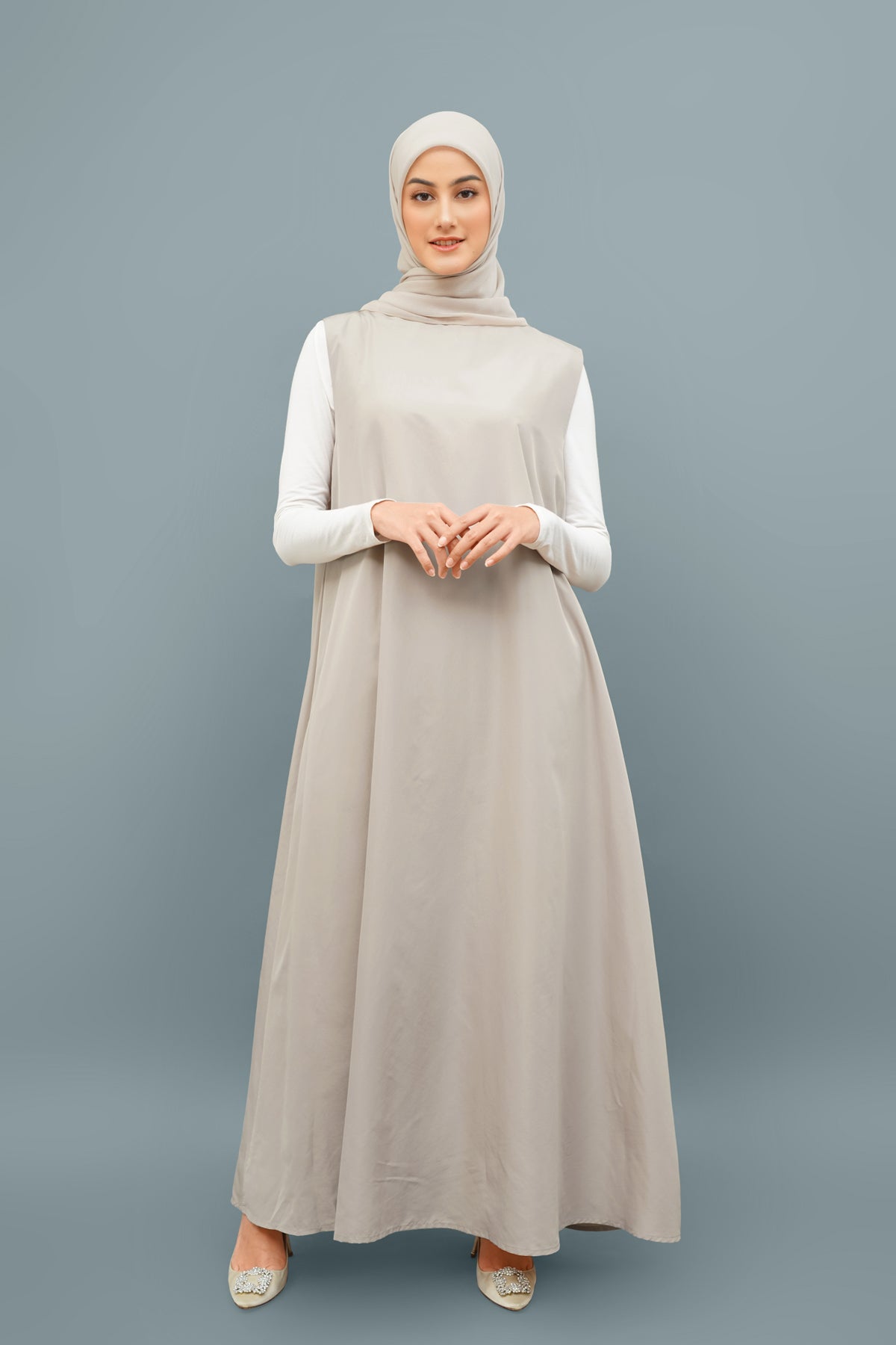 Inner Long Dress Sleeveless - Beige