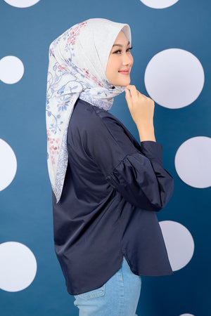 Puff Sleeved Shirt - Navy Blue