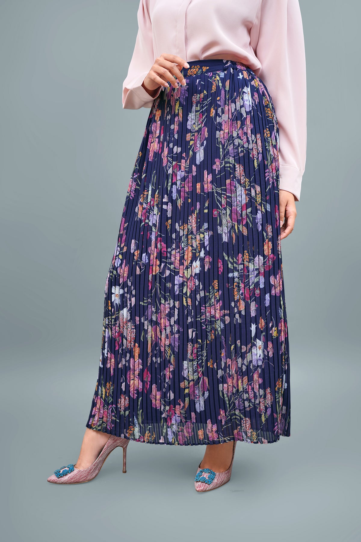 レディースウェア Lotta Sparkle Pleats Skirt Flos Pleats Skirt - Navy - Nada Puspita
