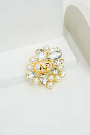 Kayla Crystal Brooch - Gold