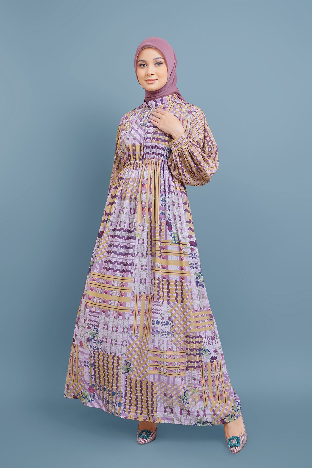 CLANDRA PLEATED DRESS - SUNKIST
