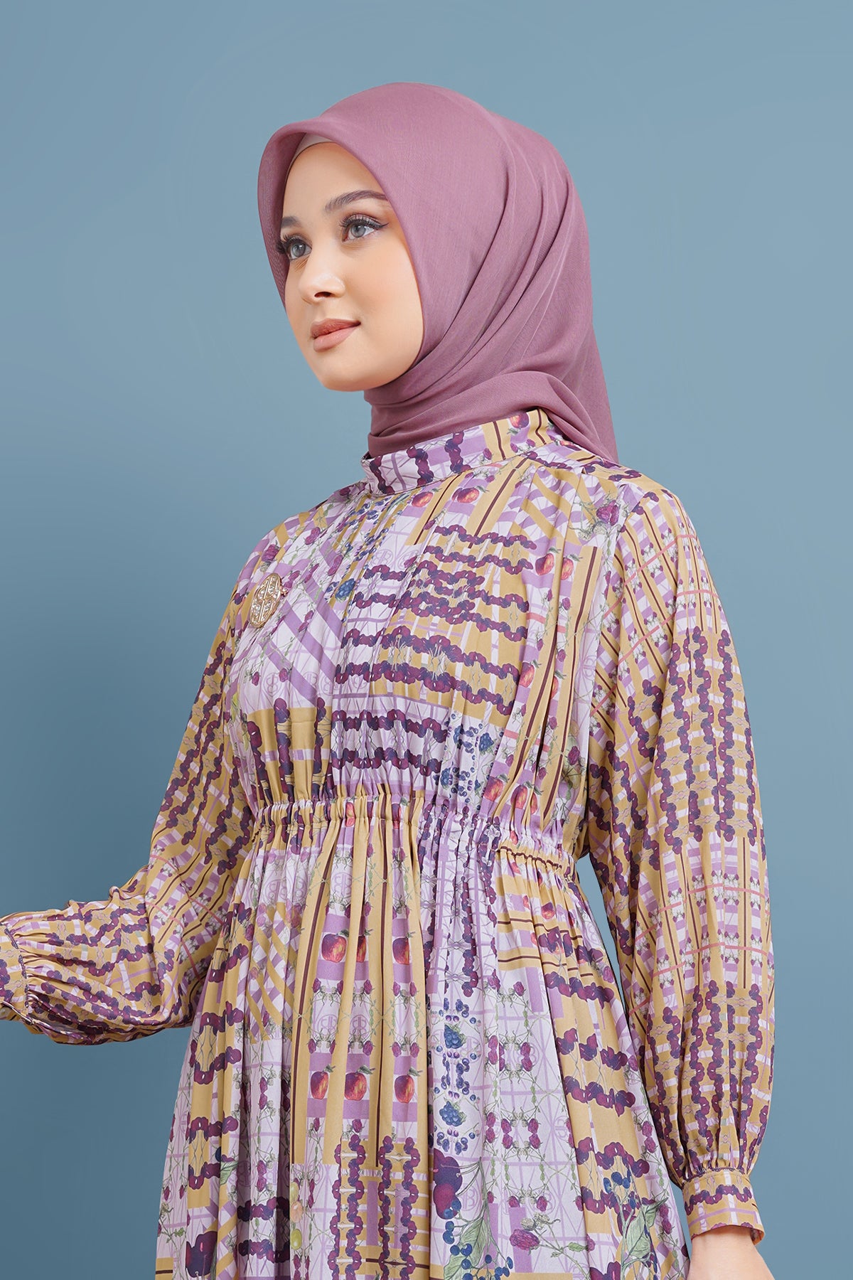 CLANDRA PLEATED DRESS - SUNKIST