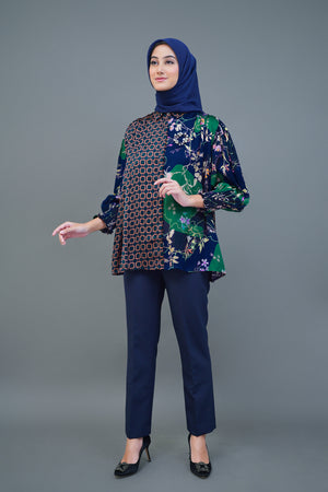 Naraya Mix Shirt - Navy