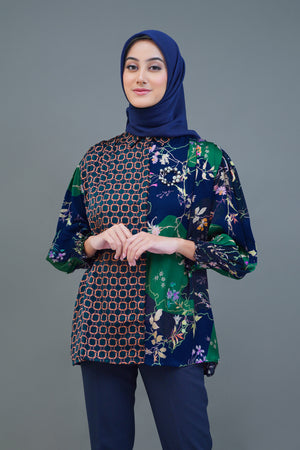 Naraya Mix Shirt - Navy