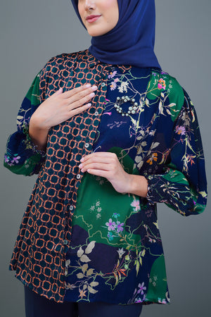 Naraya Mix Shirt - Navy