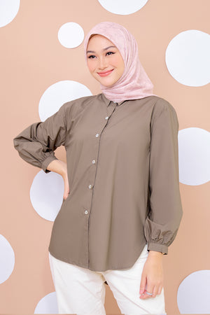 Oversized Shirt - Brown