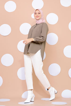 Oversized Shirt - Brown