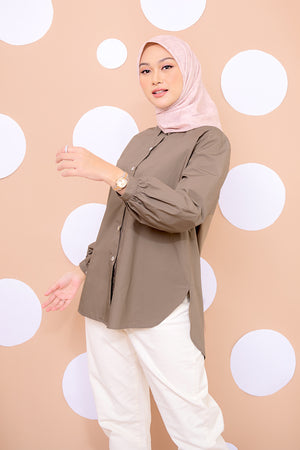 Oversized Shirt - Brown