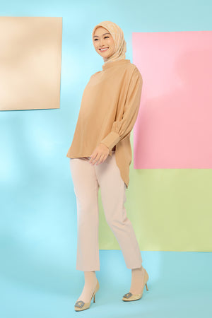 Puffy Top Blouse Brown