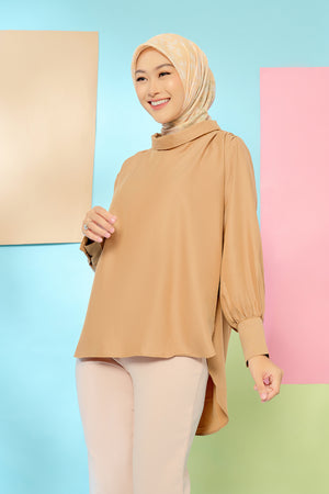 Puffy Top Blouse Brown