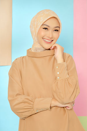Puffy Top Blouse Brown