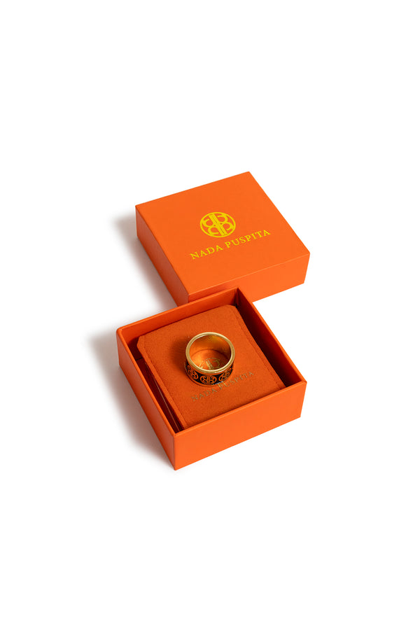 Rissa Ring Brooch - Black - Nada Puspita
