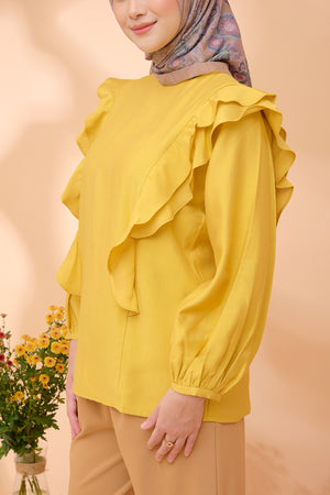 Ruffle Long Sleeve - Yellow