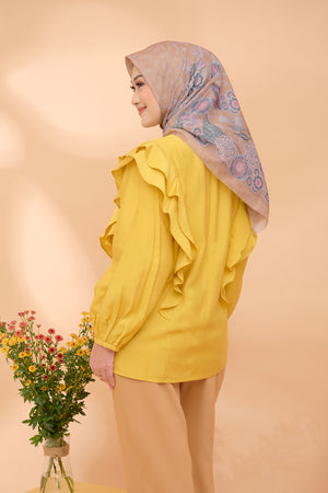 Ruffle Long Sleeve - Yellow