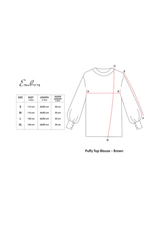 Puffy Top Blouse Brown