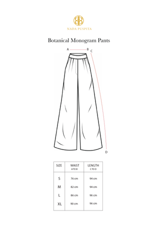 Botanical Monogram Pants - Beige
