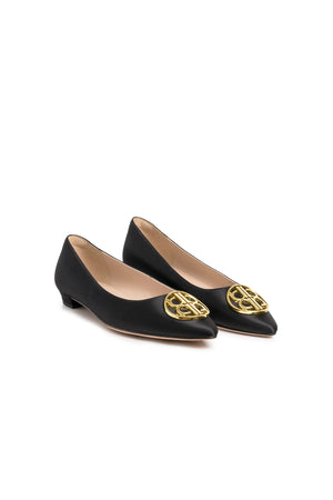 The Camille Satin Shoes - Black