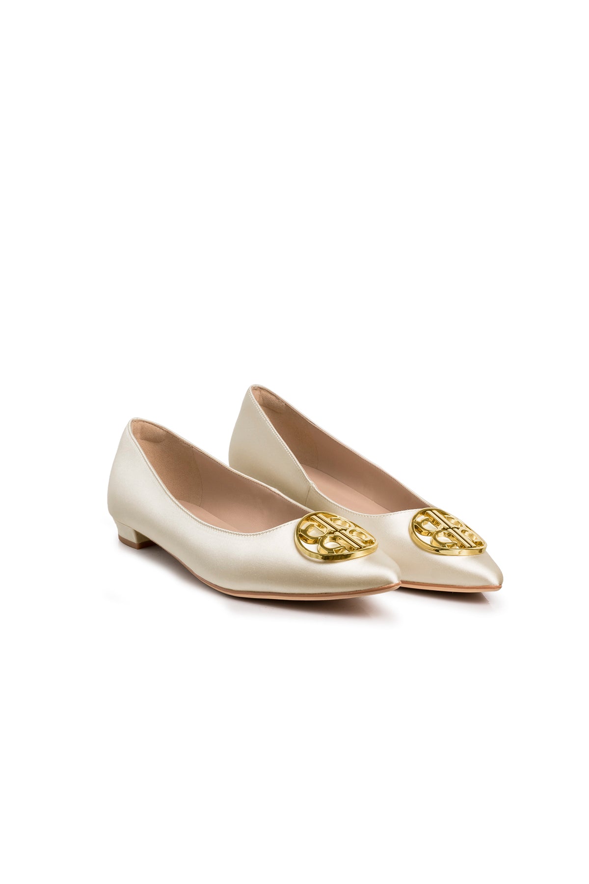 The Camille Satin Shoes - Bone