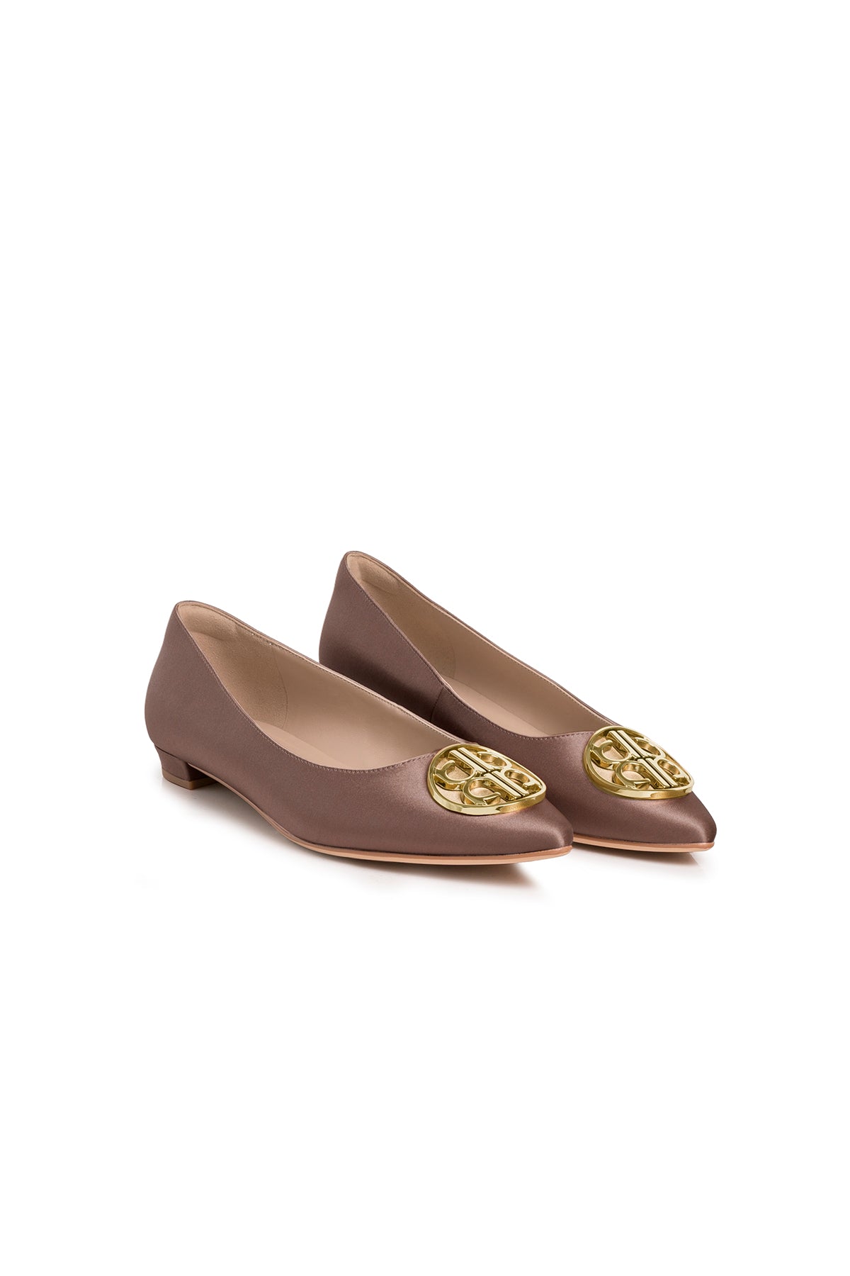 The Camille Satin Shoes - Brown